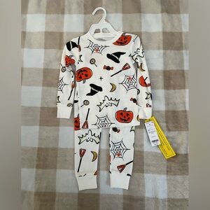 Carter's White and Orange Halloween Pajama Set NWT 2T